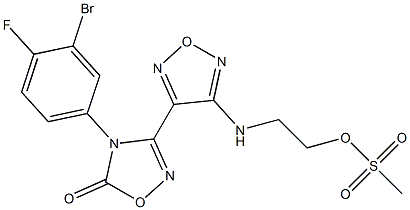 1,2,4-Oxadiazol-5-one, 4-(3-bromo-4-fluorophenyl)-4,5-dihydro-3-[4-[[2-[(methylsulfonyl)oxy]ethyl]amino]-1,2,5-oxadiazol-3-yl]- Structure