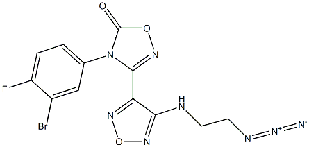1,2,4-Oxadiazol-5(4H)-one, 3-[4-[(2-azidoethyl)amino]-1,2,5-oxadiazol-3-yl]-4-(3-bromo-4-fluorophenyl)- Structure