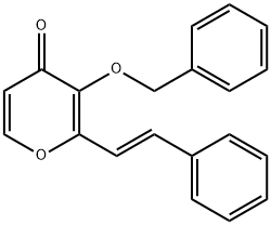 2-[(E)-2-phenylethenyl]-3-[(phenylmethyl)oxy]-4H-pyran-4-one 구조식 이미지