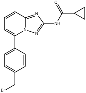 N-(5-(4-(bromomethyl)phenyl)-[1,2,4]triazolo[1,5-a]pyridin-2-yl)cyclopropanecarboxamide 구조식 이미지