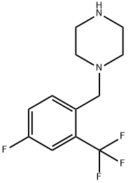 1-(4-fluoro-2-(trifluoromethyl)benzyl)piperazine 구조식 이미지
