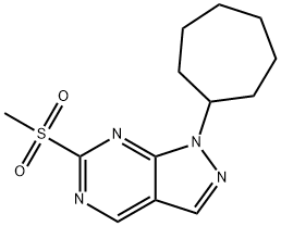 1H-Pyrazolo[3,4-d]pyrimidine, 1-cycloheptyl-6-(methylsulfonyl)- 구조식 이미지