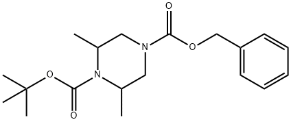 4-benzyl 1-tert-butyl 2,6-dimethylpiperazine-1,4-dicarboxylate Structure