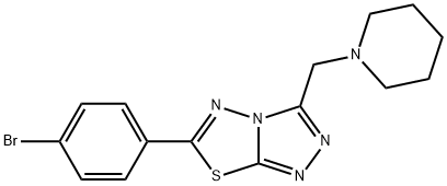 6-(4-bromophenyl)-3-(piperidin-1-ylmethyl)[1,2,4]triazolo[3,4-b][1,3,4]thiadiazole 구조식 이미지