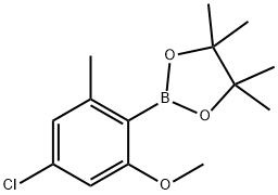 2-(4-Chloro-2-Methoxy-6-Methyl-Phenyl)-4,4,5,5-Tetramethyl-[1,3,2]Dioxaborolane 구조식 이미지