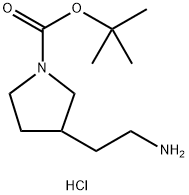 tert-Butyl 3-(2-aminoethyl)pyrrolidine-1-carboxylate hydrochloride Structure