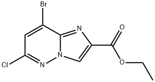 8-Bromo-6-chloro-imidazo[1,2-b]pyridazine-2-carboxylic acid ethyl ester 구조식 이미지