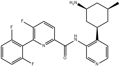 N-(4-((1R,3S,5S)-3-amino-5-methylcyclohexyl)pyridin-3-yl)-6-(2,6-difluorophenyl)-5-fluoropicolinamide Structure