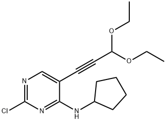 2-chloro-N-cyclopentyl-5-(3,3-diethoxy-1-propyn-1-yl)-4-Pyrimidinamine 구조식 이미지