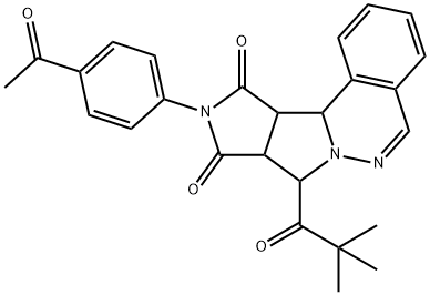 10-(4-acetylphenyl)-8-pivaloyl-11a,11b-dihydro-8H-pyrrolo[3',4':3,4]pyrrolo[2,1-a]phthalazine-9,11(8aH,10H)-dione Structure