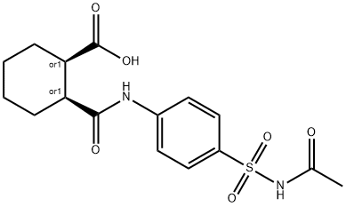 (1R,2S)-2-{[4-(acetylsulfamoyl)phenyl]carbamoyl}cyclohexanecarboxylic acid Structure