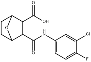 3-((3-chloro-4-fluorophenyl)carbamoyl)-7-oxabicyclo[2.2.1]heptane-2-carboxylic acid 구조식 이미지