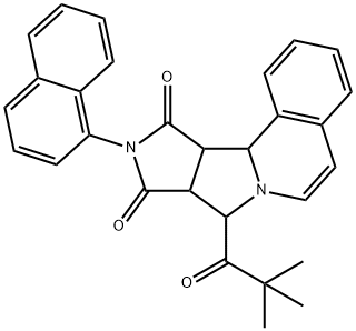 10-(naphthalen-1-yl)-8-pivaloyl-11a,11b-dihydro-8H-pyrrolo[3',4':3,4]pyrrolo[2,1-a]isoquinoline-9,11(8aH,10H)-dione Structure