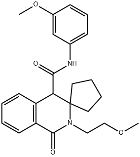 2'-(2-methoxyethyl)-N-(3-methoxyphenyl)-1'-oxo-1',4'-dihydro-2'H-spiro[cyclopentane-1,3'-isoquinoline]-4'-carboxamide Structure