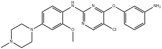 4-(3-aminophenoxy)-5-chloro-N-(2-methoxy-4-(4-methylpiperazin-1-일)페닐)피리미딘-2-아민 구조식 이미지