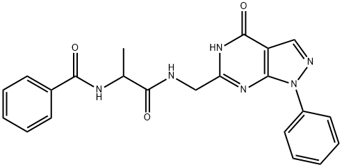 N-(1-(((4-hydroxy-1-phenyl-1H-pyrazolo[3,4-d]pyrimidin-6-yl)methyl)amino)-1-oxopropan-2-yl)benzamide Structure
