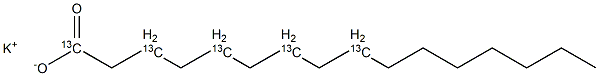 Potassium palmitate-1,3,5,7,9-13C5
		
	 Structure