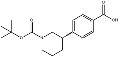 1-Piperidinecarboxylic acid, 3-(4-carboxyphenyl)-, 1-(1,1-dimethylethyl) ester, (3S)- Structure