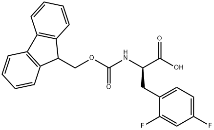 (R)-2-((((9H-Fluoren-9-yl)methoxy)carbonyl)amino)-3-(2,4-difluorophenyl)propanoic acid 구조식 이미지
