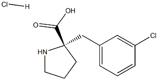 2-[(3-chlorophenyl)methyl]-D-Proline hydrochloride 구조식 이미지
