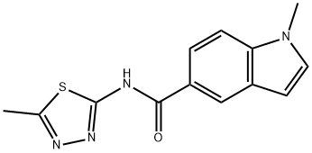 1-methyl-N-[(2E)-5-methyl-1,3,4-thiadiazol-2(3H)-ylidene]-1H-indole-5-carboxamide Structure