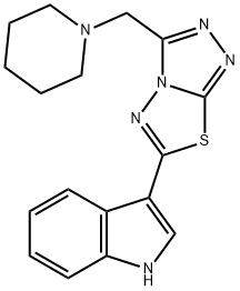 3-[3-(1-piperidinylmethyl)[1,2,4]triazolo[3,4-b][1,3,4]thiadiazol-6-yl]-1H-indole Structure