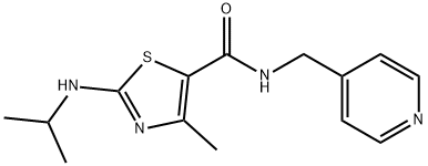 4-methyl-2-(propan-2-ylamino)-N-(pyridin-4-ylmethyl)-1,3-thiazole-5-carboxamide Structure