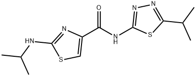 2-(propan-2-ylamino)-N-[(2E)-5-(propan-2-yl)-1,3,4-thiadiazol-2(3H)-ylidene]-1,3-thiazole-4-carboxamide Structure