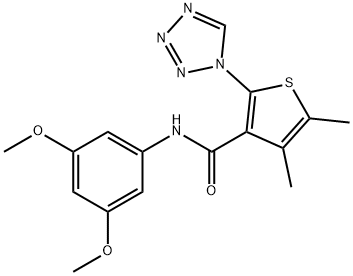 N-(3,5-dimethoxyphenyl)-4,5-dimethyl-2-(1H-tetrazol-1-yl)thiophene-3-carboxamide Structure