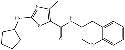 2-(cyclopentylamino)-N-[2-(2-methoxyphenyl)ethyl]-4-methyl-1,3-thiazole-5-carboxamide 구조식 이미지