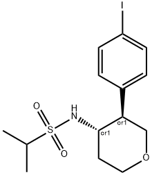 Trans-N-(3-(4-iodophenyl)tetrahydro-2H-pyran-4-yl)propane-2-sulfonamide Structure