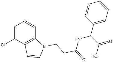 (2R)-{[3-(4-chloro-1H-indol-1-yl)propanoyl]amino}(phenyl)ethanoic acid Structure