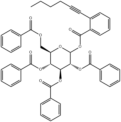 2,3,4,6-Tetra-O-benzoyl-D-glucopyranosyl ortho-hexynylbenzoate Structure