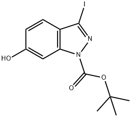 tert-Butyl 6-hydroxy-3-iodo-1H-indazole-1-carboxylate Structure