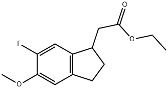 Ethyl 2-(6-fluoro-5-methoxy-2,3-dihydro-1H-inden-1-yl)acetate 구조식 이미지