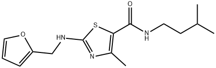 2-[(furan-2-ylmethyl)amino]-4-methyl-N-(3-methylbutyl)-1,3-thiazole-5-carboxamide 구조식 이미지