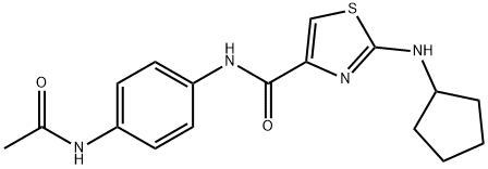 N-[4-(acetylamino)phenyl]-2-(cyclopentylamino)-1,3-thiazole-4-carboxamide Structure