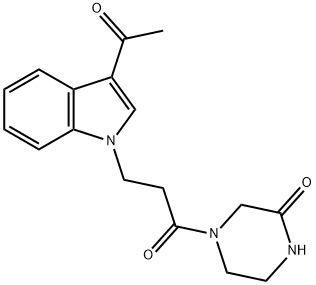 4-[3-(3-acetyl-1H-indol-1-yl)propanoyl]piperazin-2-one Structure