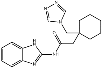 N-(1H-benzimidazol-2-yl)-2-[1-(1H-tetrazol-1-ylmethyl)cyclohexyl]acetamide Structure