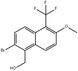 (2-Bromo-6-methoxy-5-(trifluoromethyl)naphthalen-1-yl)methanol Structure
