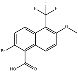 2-Bromo-6-methoxy-5-(trifluoromethyl)-1-naphthoic acid Structure