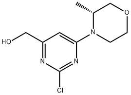 (R)-(2-chloro-6-(3-methylmorpholino)pyrimidin-4-yl)methanol 구조식 이미지