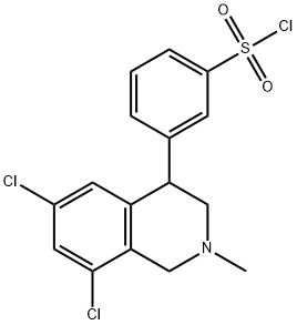 Benzenesulfonyl chloride, 3-(6,8-dichloro-1,2,3,4-tetrahydro-2-methyl-4-isoquinolinyl)- Structure
