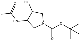 tert-butyl 3-acetamido-4-hydroxypyrrolidine-1-carboxylate Structure