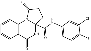 N-(3-chloro-4-fluorophenyl)-5-hydroxy-1-oxo-2,3-dihydropyrrolo[1,2-a]quinazoline-3a(1H)-carboxamide Structure