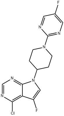 4-Chloro-5-fluoro-7-(1-(5-fluoropyrimidin-2-yl)piperidin-4-yl)-7H-pyrrolo[2,3-d]pyrimidine Structure