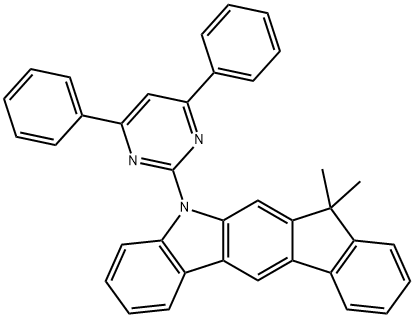 5-(4,6-diphenylpyrimidin-2-yl)-7,7-dimethyl-5,7-dihydroindeno[2,1-b]carbazole Structure