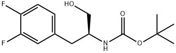 Carbamic acid, N-[(1S)-2-(3,4-difluorophenyl)-1-(hydroxymethyl)ethyl]-, 1,1-dimethylethyl ester Structure
