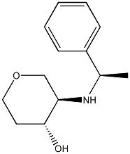 (3R,4R)-3-(((R)-1-phenylethyl)amino)tetrahydro-2H-pyran-4-ol Structure