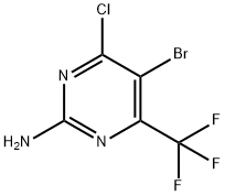 5-Bromo-4-chloro-6-(trifluoromethyl)pyrimidin-2-amine Structure